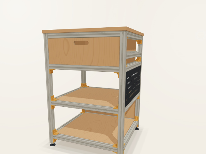 #07 52厘米铝型材3D打印机边柜 · 耗材收纳与工具抽屉 模型封面