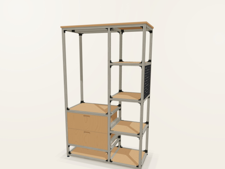 #11 1.1米开放式铝型材衣帽架 · 1120×520×1837 模型封面